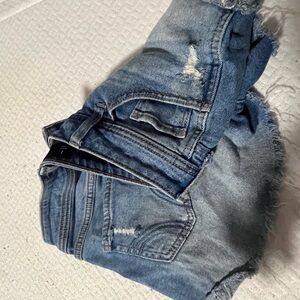 Hollister Light Blue Distressed Denim Shorts